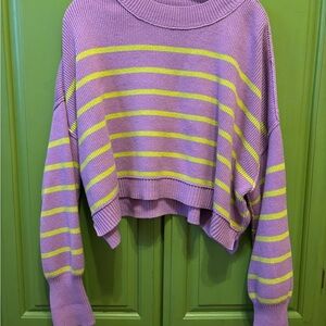 Free People Easy Street Stripe Crop Sweater